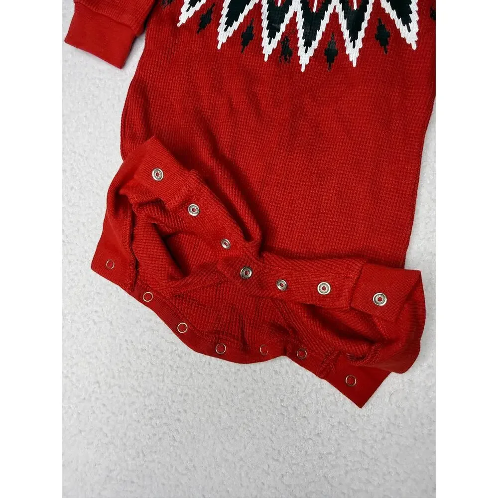 Ralph Lauren Baby NB Red Fair Isle Knit Romper One Piece Christmas Holiday NWOT